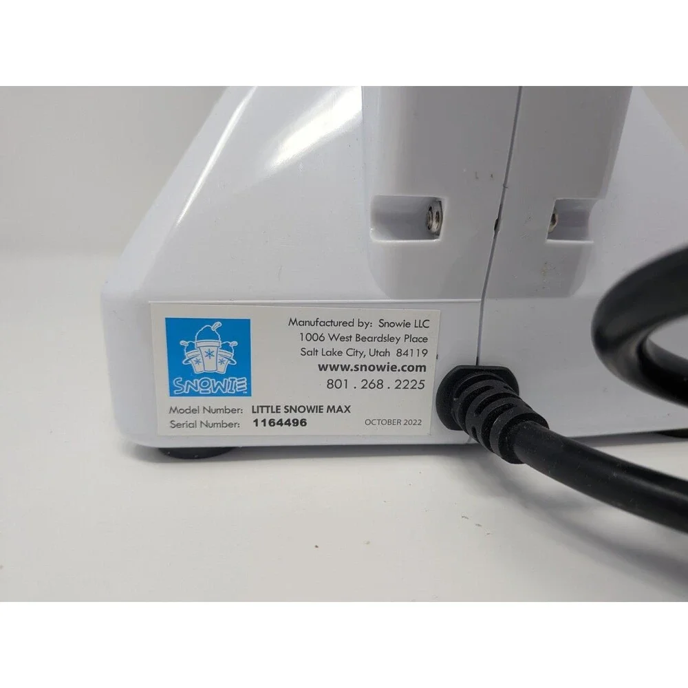 Snowie Little Snowie Max Home Ice Shaver Snow Cone Machine Tested Works White
